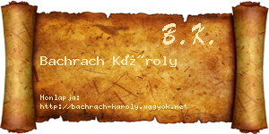 Bachrach Károly névjegykártya